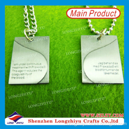 Zinc Alloy Square Shaped Cheap Dog Tags Made in China